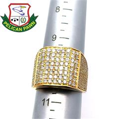 Men's Diamond Fashion Cluster Ring 2.4 CTW 10K Yellow Gold